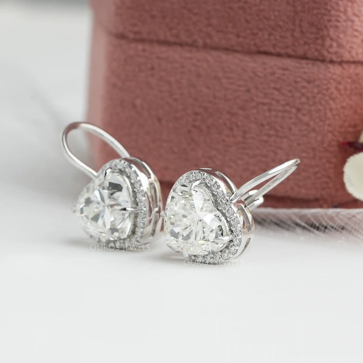 Heart Cut Lab Grown Diamond Dangle Earrings Earrings