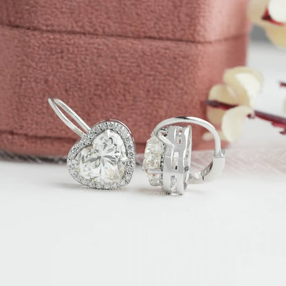 Heart Cut Lab Grown Diamond Dangle Earrings Earrings