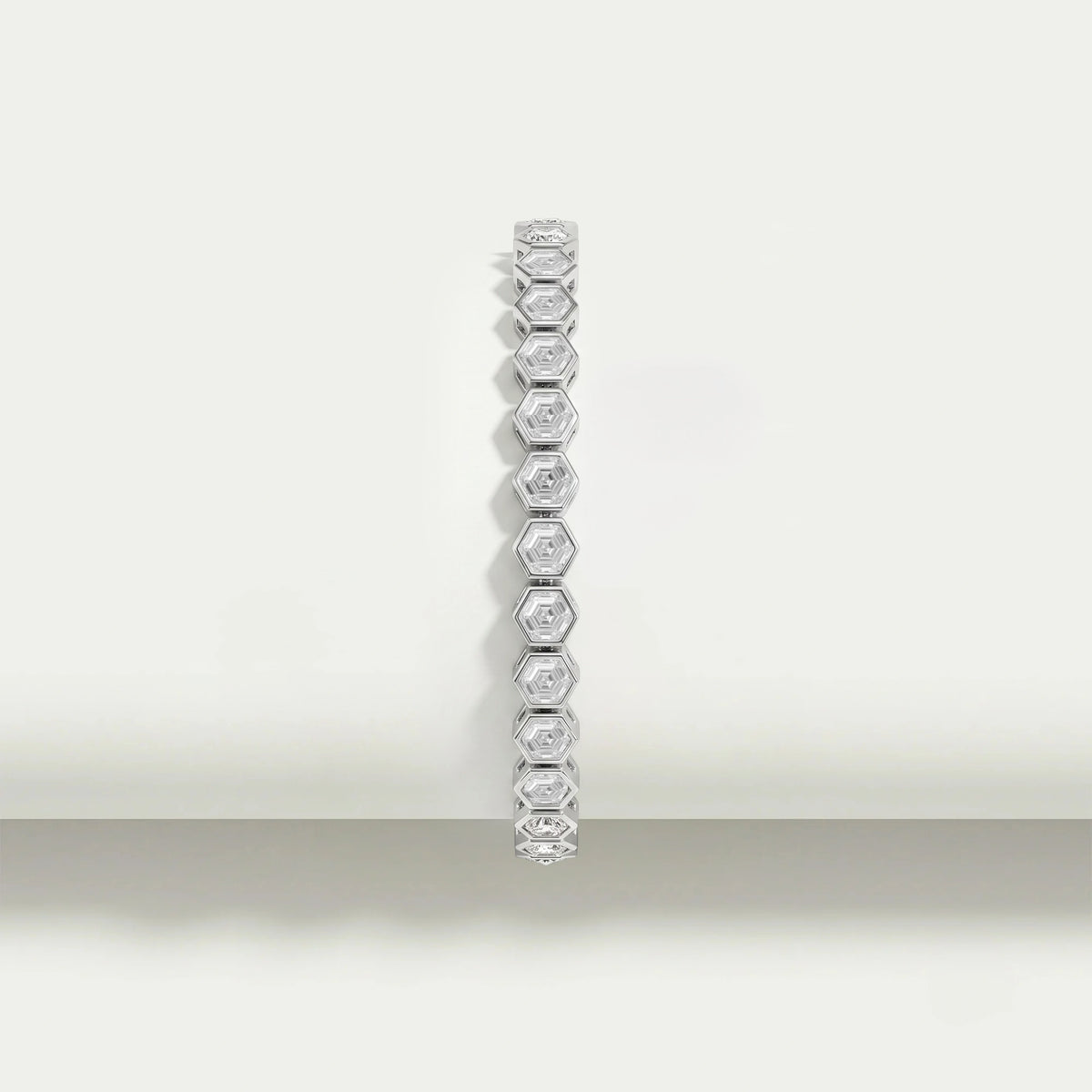 Hexagon Cut Bezel Set Tennis Bracelet