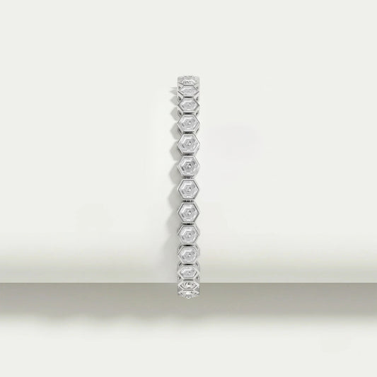 Hexagon Cut Bezel Set Tennis Bracelet