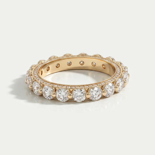 Round Diamond Hidden Eternity Wedding Band