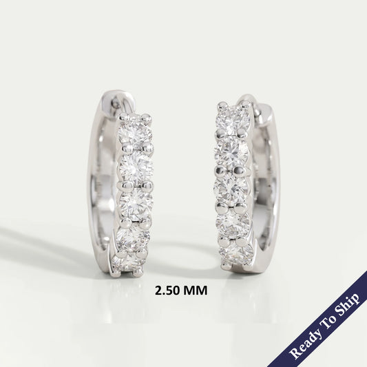 Round Lab Diamond Hoop Earrings Earrings