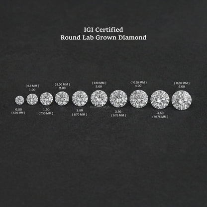 Certified Round Cut Lab Grown Loose Diamond Loose