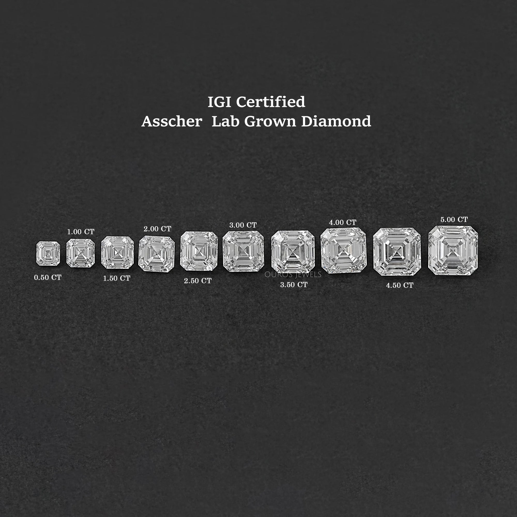 Certified Asscher Cut Lab Grown Diamond Loose
