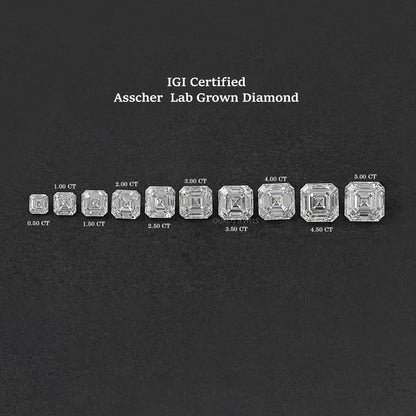 Certified Asscher Cut Lab Grown Diamond Loose
