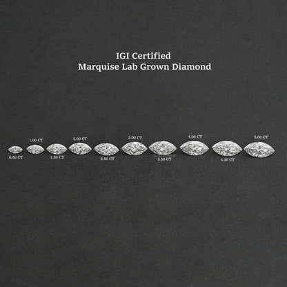 Certified Marquise Cut Lab Grown Diamond Loose
