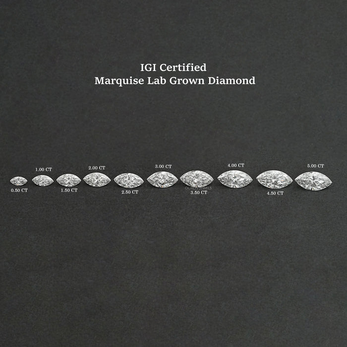 Certified Marquise Cut Lab Grown Diamond IGI Certified Diamond Loose