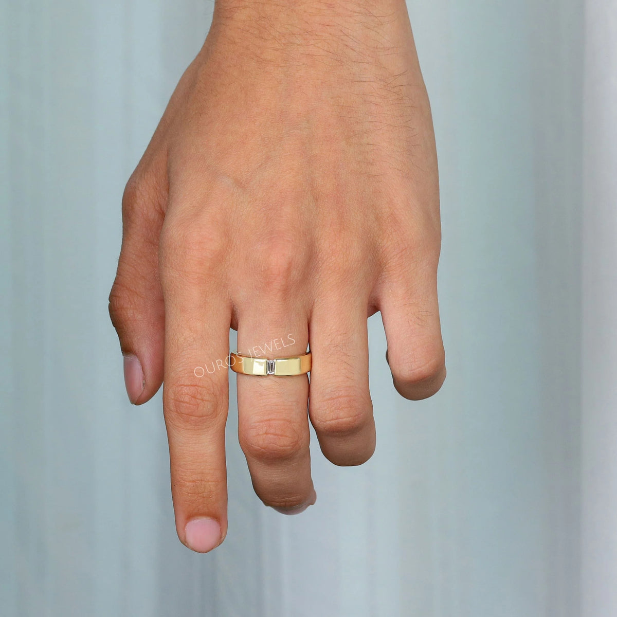 Baguette Cut Diamond Men's Ring