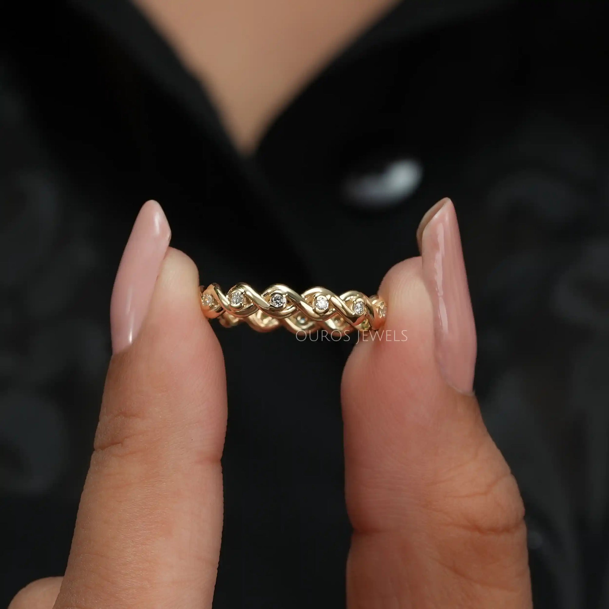 Infinity Shape Round Cut Lab Grown Diamond Eternity Band