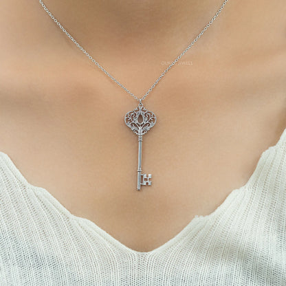 Key Shape Semi Mount Pendant