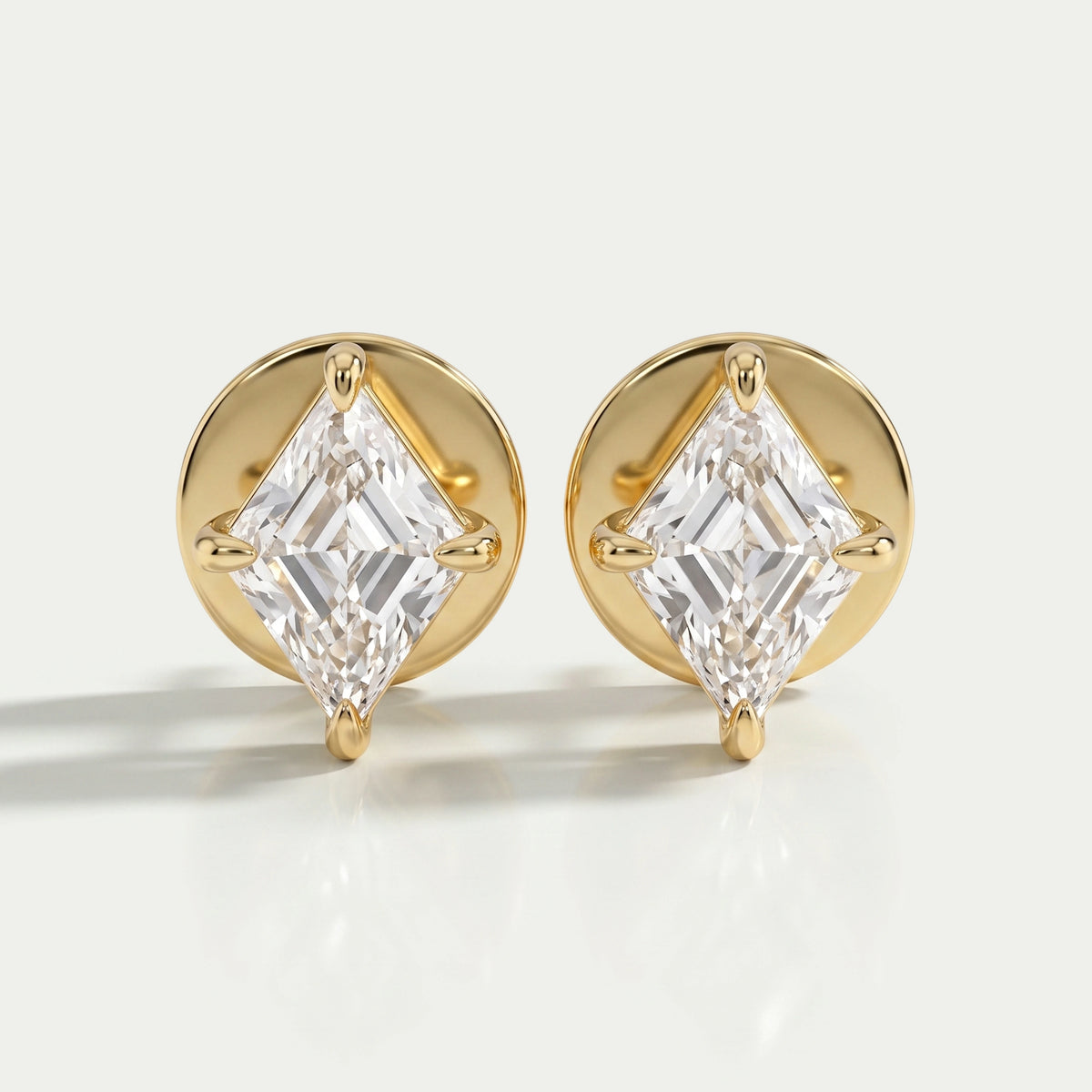 Kite Cut Lab Grown Diamond Stud Earrings