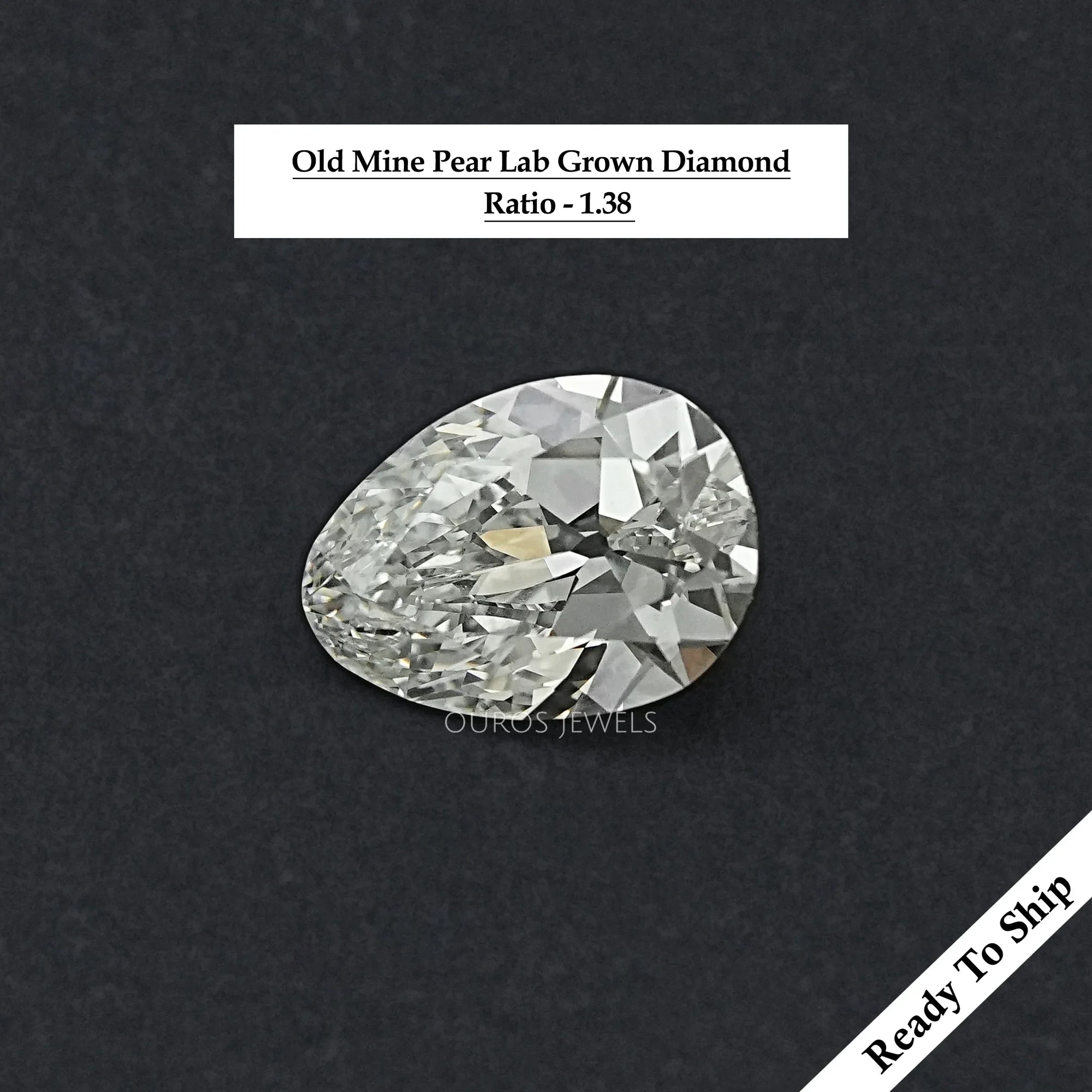 3.53 CT Old Mine Pear Lab Grown Loose diamond Loose