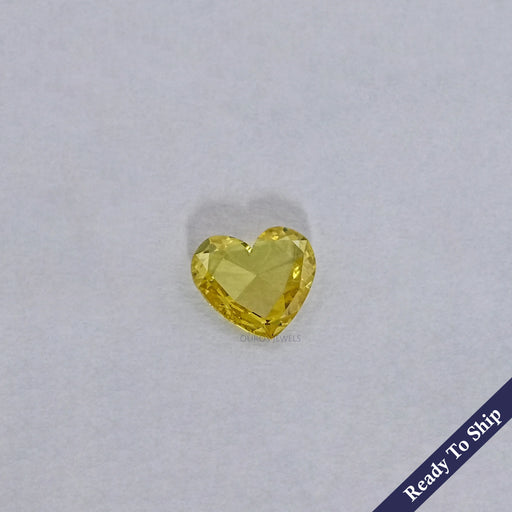 Yellow Heart Rose Cut Lab Grown Diamond