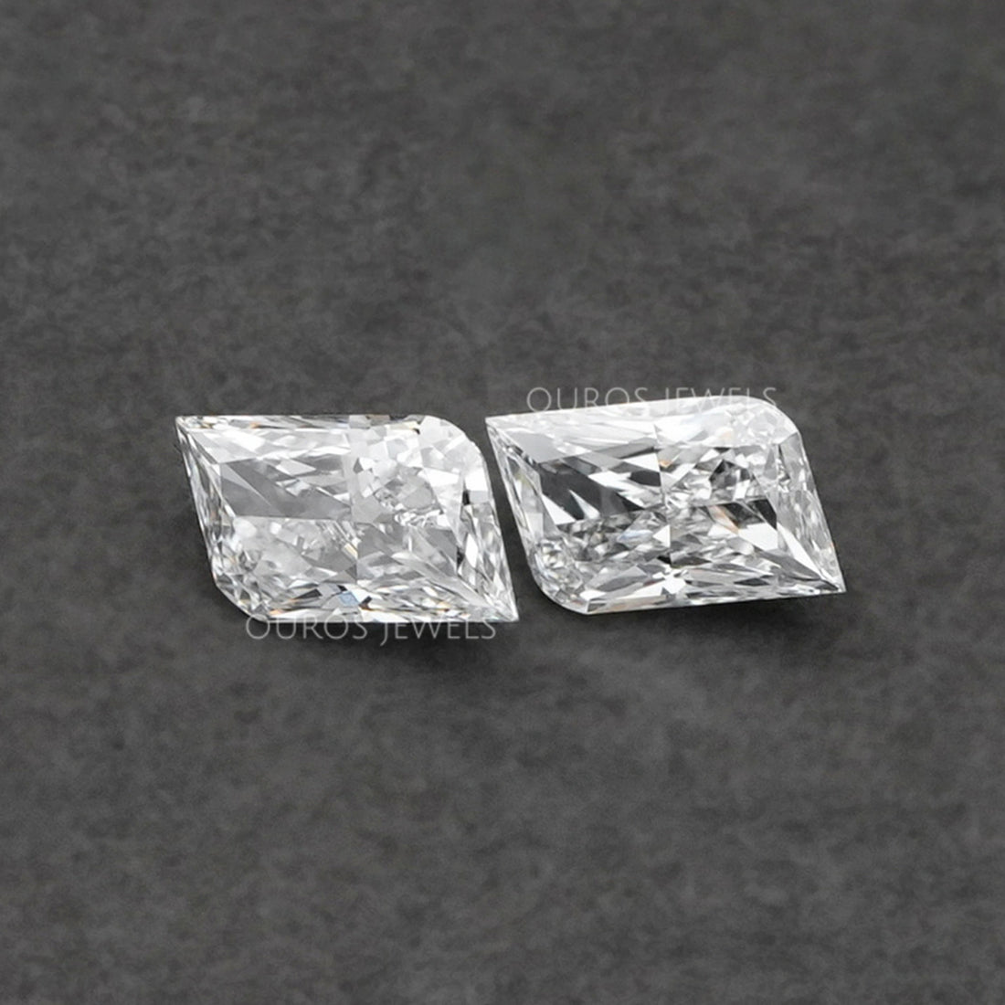 Rounded Modified Kite Shape Lab Diamond Pair Loose