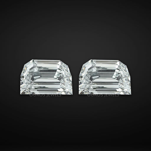 Step Cut Half Moon Diamond Matching Pair