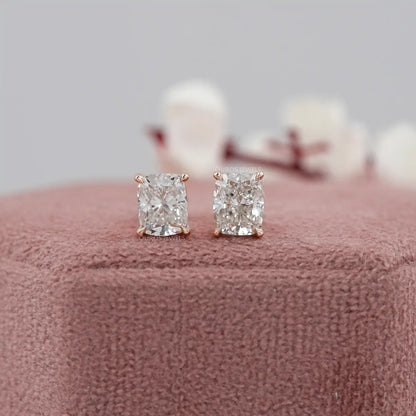 Elongated Cushion Cut Lab Grown Studs Earring