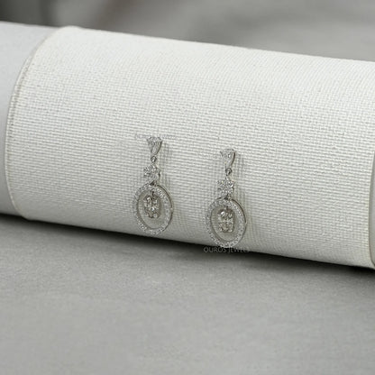 Oval Cut Lab Diamond Drop Earrings Earrings