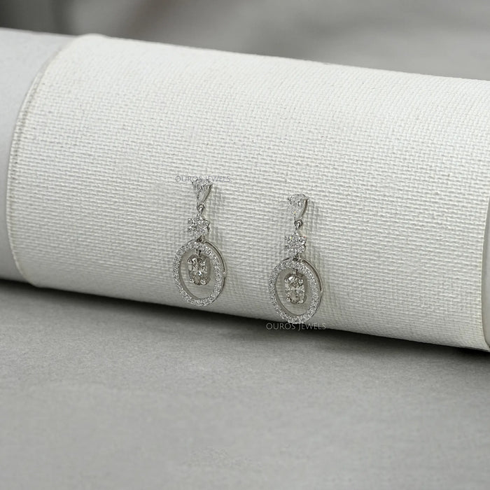 Oval Cut Lab Diamond Drop Earrings Earrings