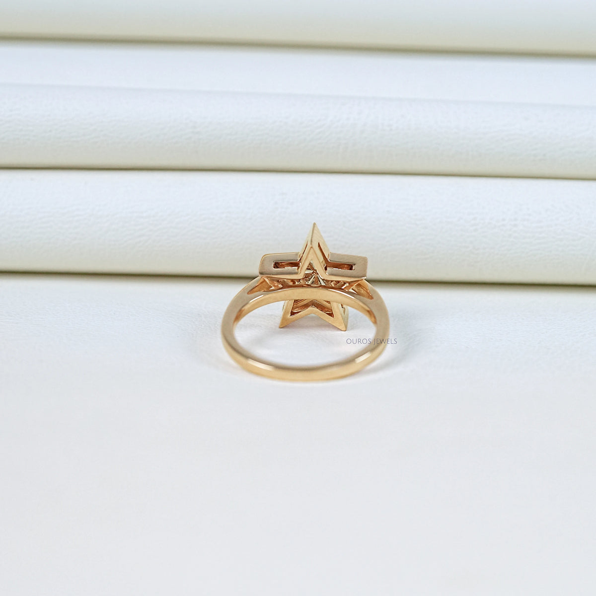 Pie Cut Bezel Setting Solitaire Engagement Ring Rings