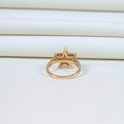 Pie Cut Bezel Setting Solitaire Engagement Ring Rings