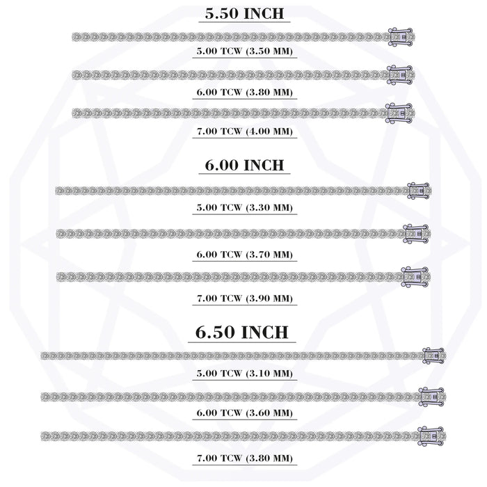 Round Diamond Tennis Bracelet in 5.00 | 6.00 | 7.00 TCW