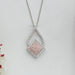 Fancy Pink Round Cluster Diamond Pendant Necklaces