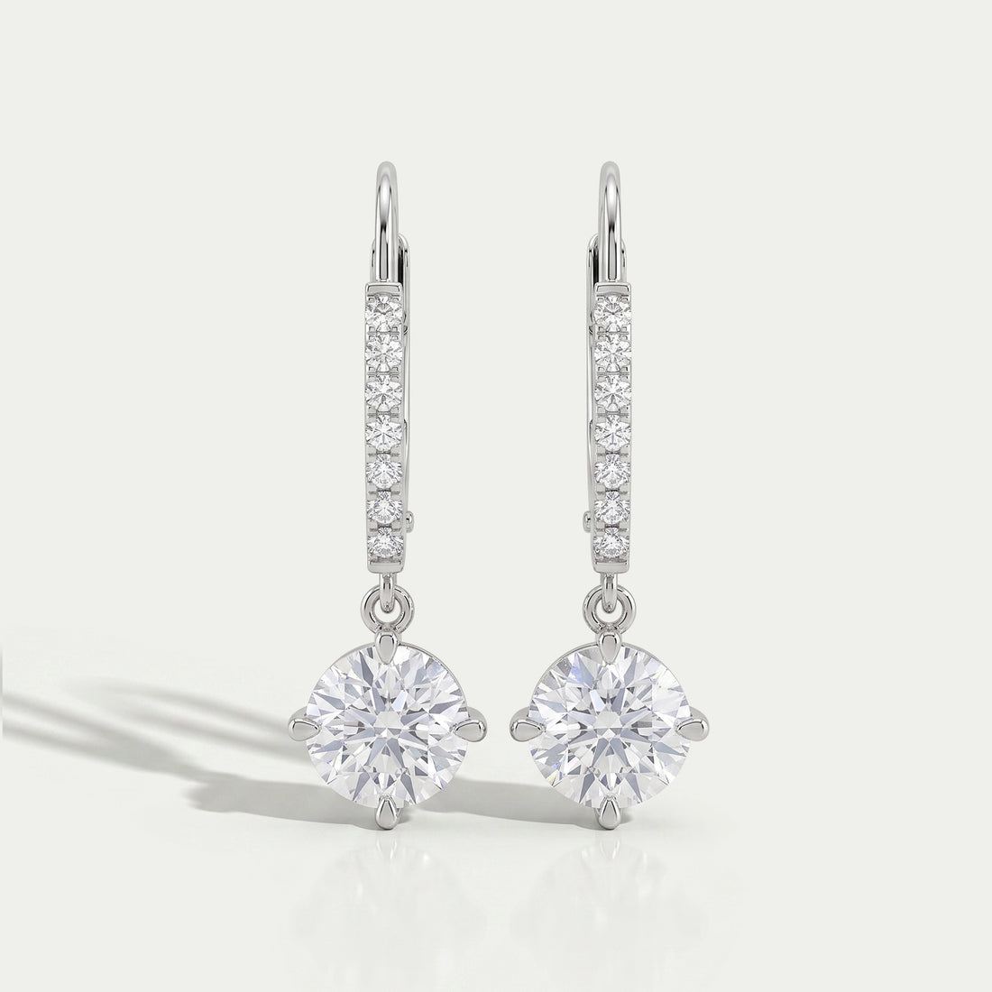 Round Lab Diamond Dangle Earrings Earring