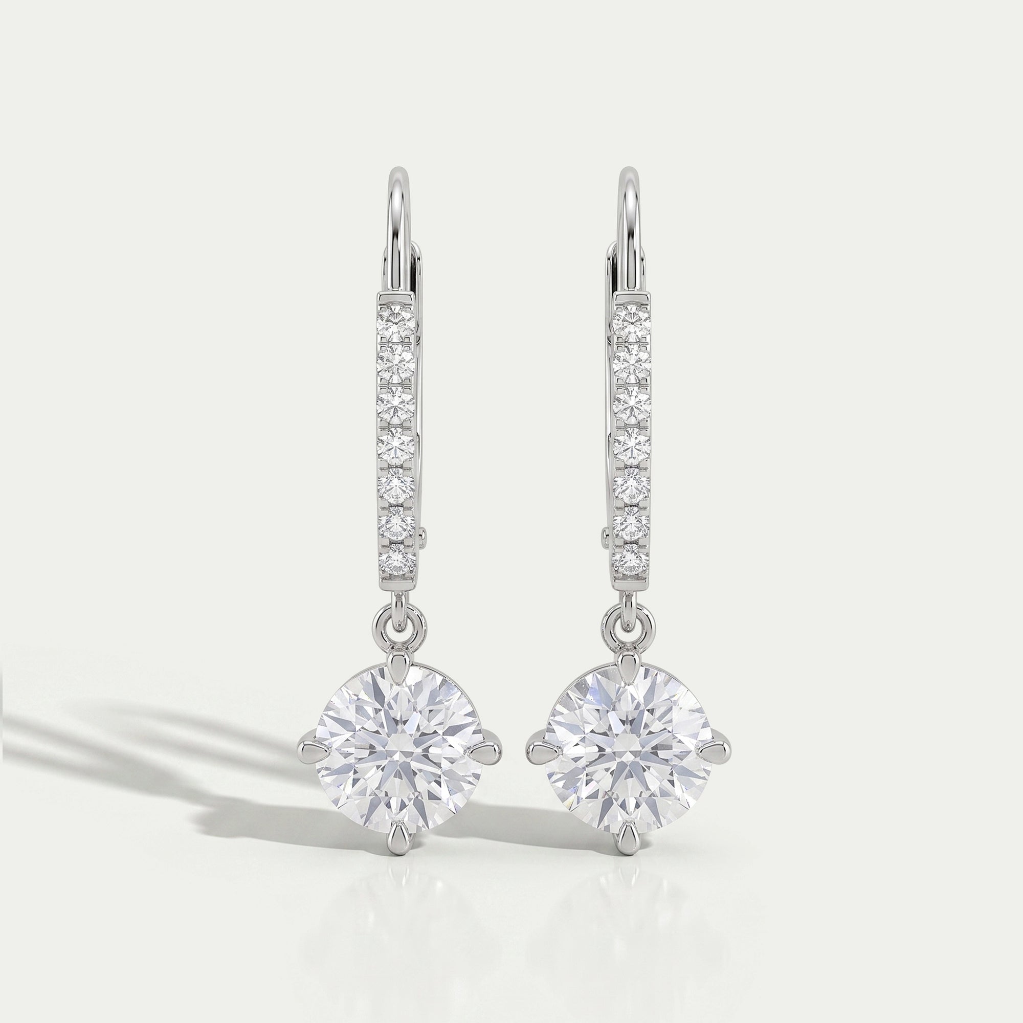 Round Lab Diamond Dangle Earrings Earring