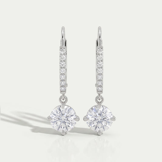 Round Lab Diamond Dangle Earrings Earring