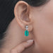 Two Stone Green Emerald Gemstone Drop Earrings Earrings