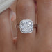 Cushion Lab Grown Diamond Halo Engagement Ring Rings