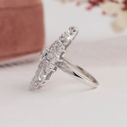 Rose Cut Lab Diamond Cluster Ring Ring