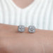 Asscher Lab Diamond Halo Stud Earrings Earring