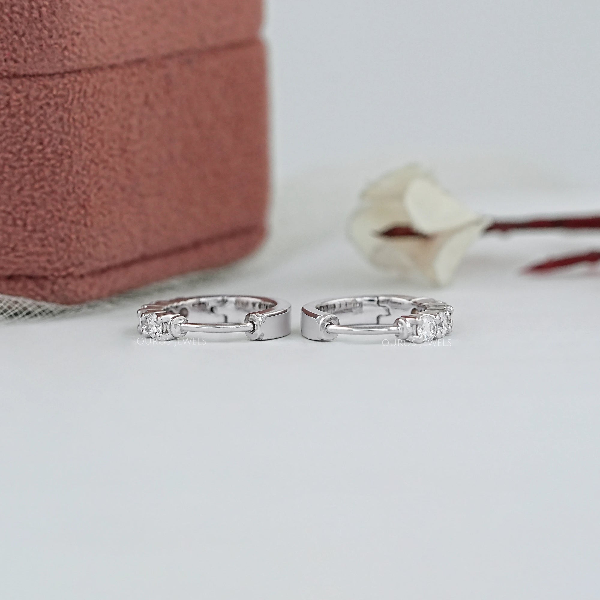 Round Lab Diamond Hoop Earrings