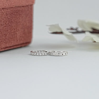 Lab Grown Round Cut Diamond Hoop Earrings