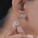 Round Lab Diamond Arrow Cage Huggie Earrings Earrings
