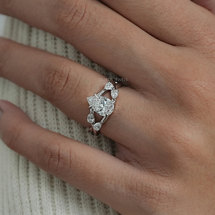 Infinity Pear Lab Diamond Engagement Ring Ring