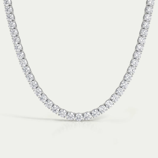 Round Cut Lab Diamond Tennis Necklace Set Necklaces