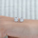 Square Old Mine Cushion Diamond Bezel Stud Earrings Earrings