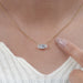 East West Old Mine Moval Lab Diamond Solitaire Pendant 18K Solid Gold - Prong Set 18.00 Inch Necklaces