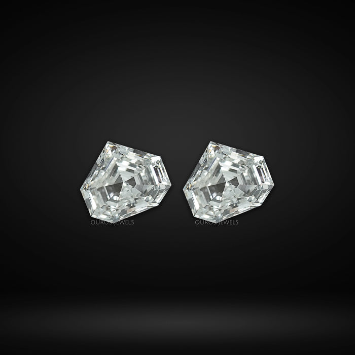 Step Cut Bullet Shape Lab Diamond Matching Pair Loose