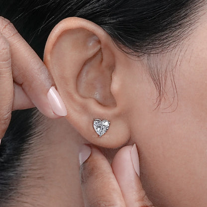 IGI Certified Heart Cut Lab Grown Diamond Stud Earring