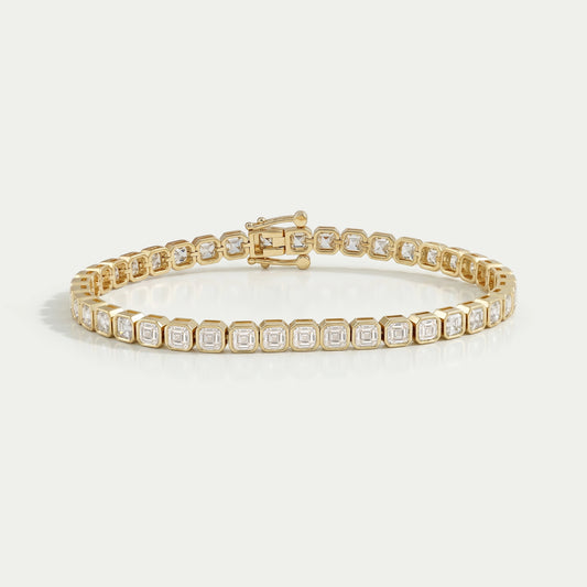 Lab Grown Asscher Diamond Tennis Bracelet Bracelet
