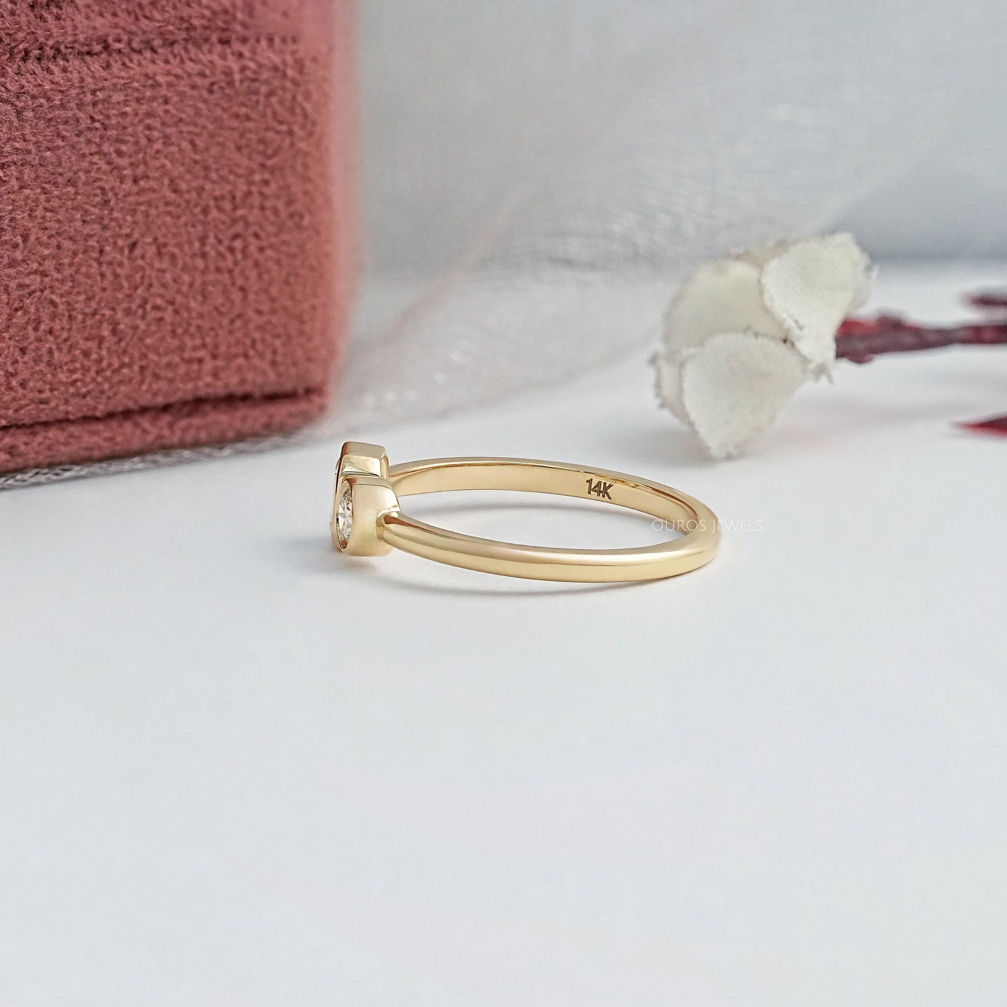 Two Stone Lab Diamond Bezel Set Ring Ring