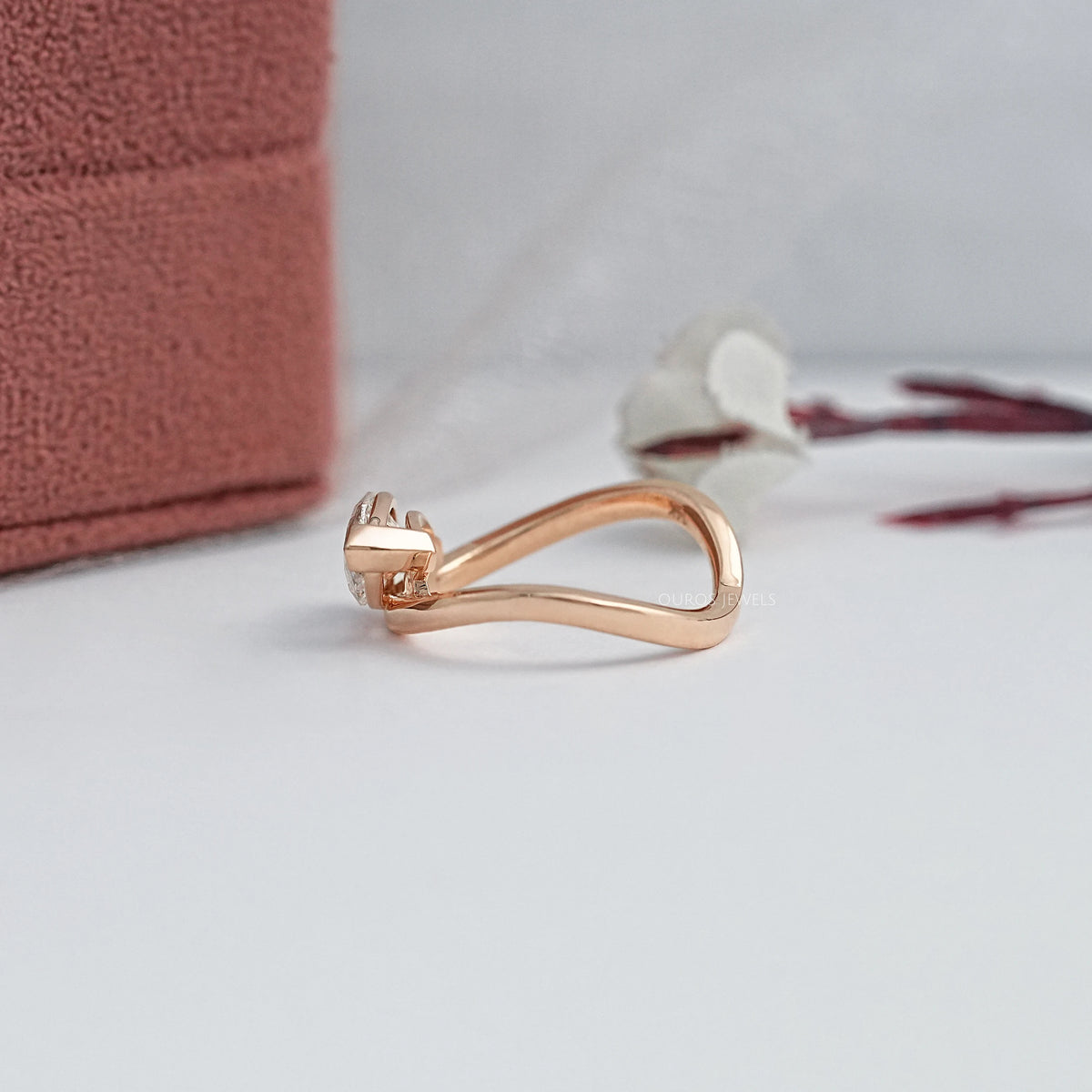 Lab Diamond Sculpted Wave Solitaire Ring Ring