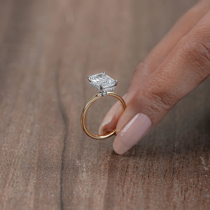 2.50 Carat Hidden Halo Radiant Cut Wedding Ring Ring