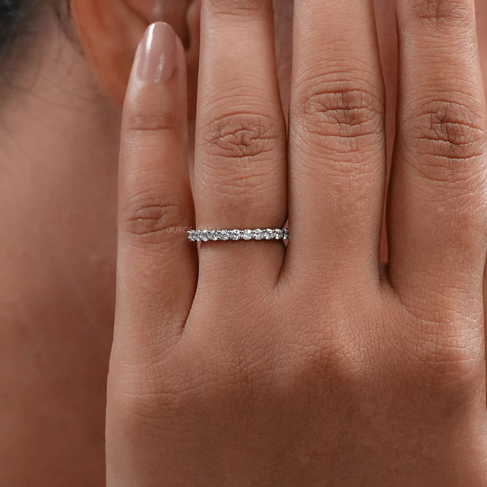 2.10 MM Round Cut Lab Grown Diamond Eternity Wedding Band