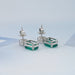 Two Stone Green Emerald Gemstone Drop Earrings Earrings