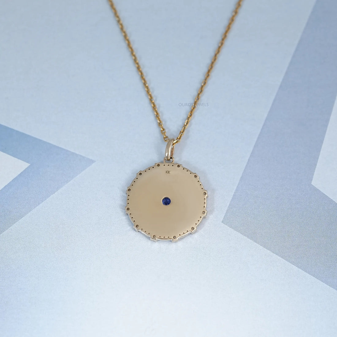 Antique Round Diamond Evil Eye Pendant Necklaces