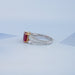 Ruby Cushion Gemstone And Lab Diamond Split Shank Ring Rings